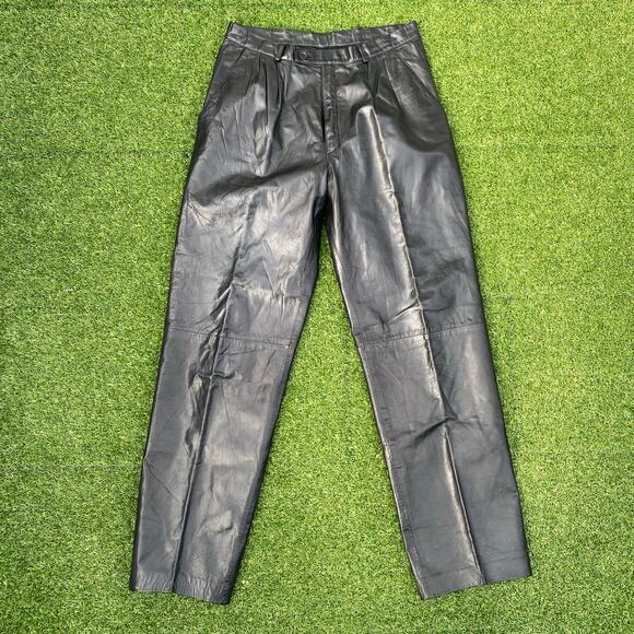 Georgetown Leather Design Men's Vintage Black Leather Pants - Picture 1 of 6